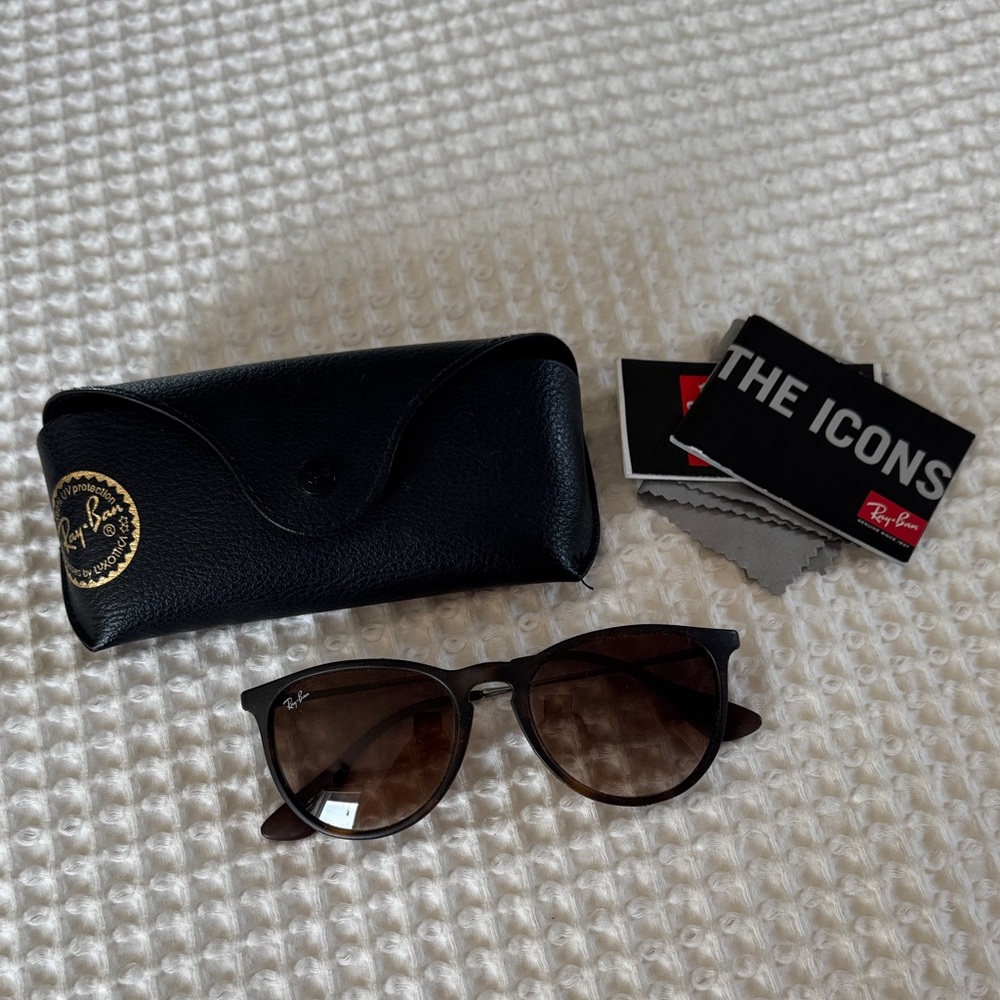 Ray-Ban Black and Brown Sunglasses with Case